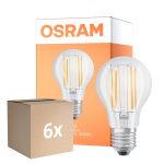 Monipakkaus 6x Osram LED Superstar E27 Päärynä Filament Kirkas 7.5W 1055lm - 940 Kylmä Valkoinen | Paras Värintoisto - Himmennettävä - Korvaa 75W