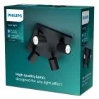Philips Runner LED Kohdevalaisin Metalli- Musta | Sopii 4x GU10
